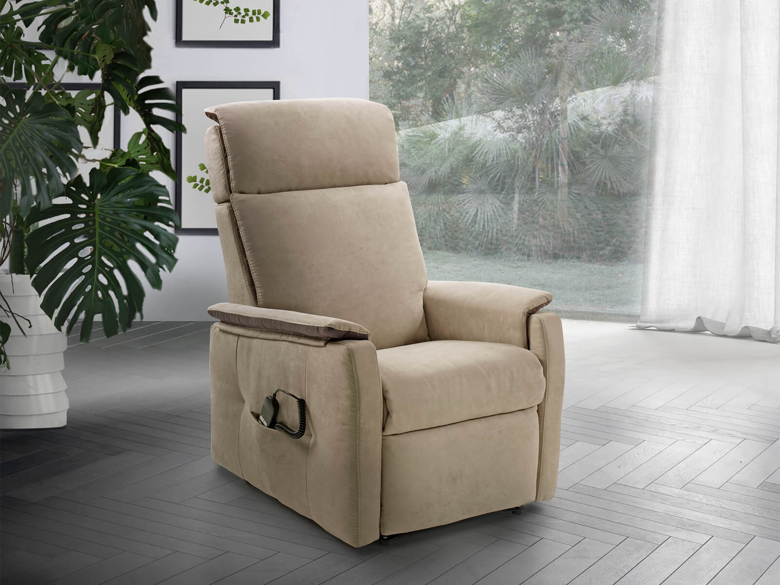 ZOE LIFT- (2 MOTEURS RELEVEUR/ AVEC ROLLER) REV. TISSU KARIBU COL.814