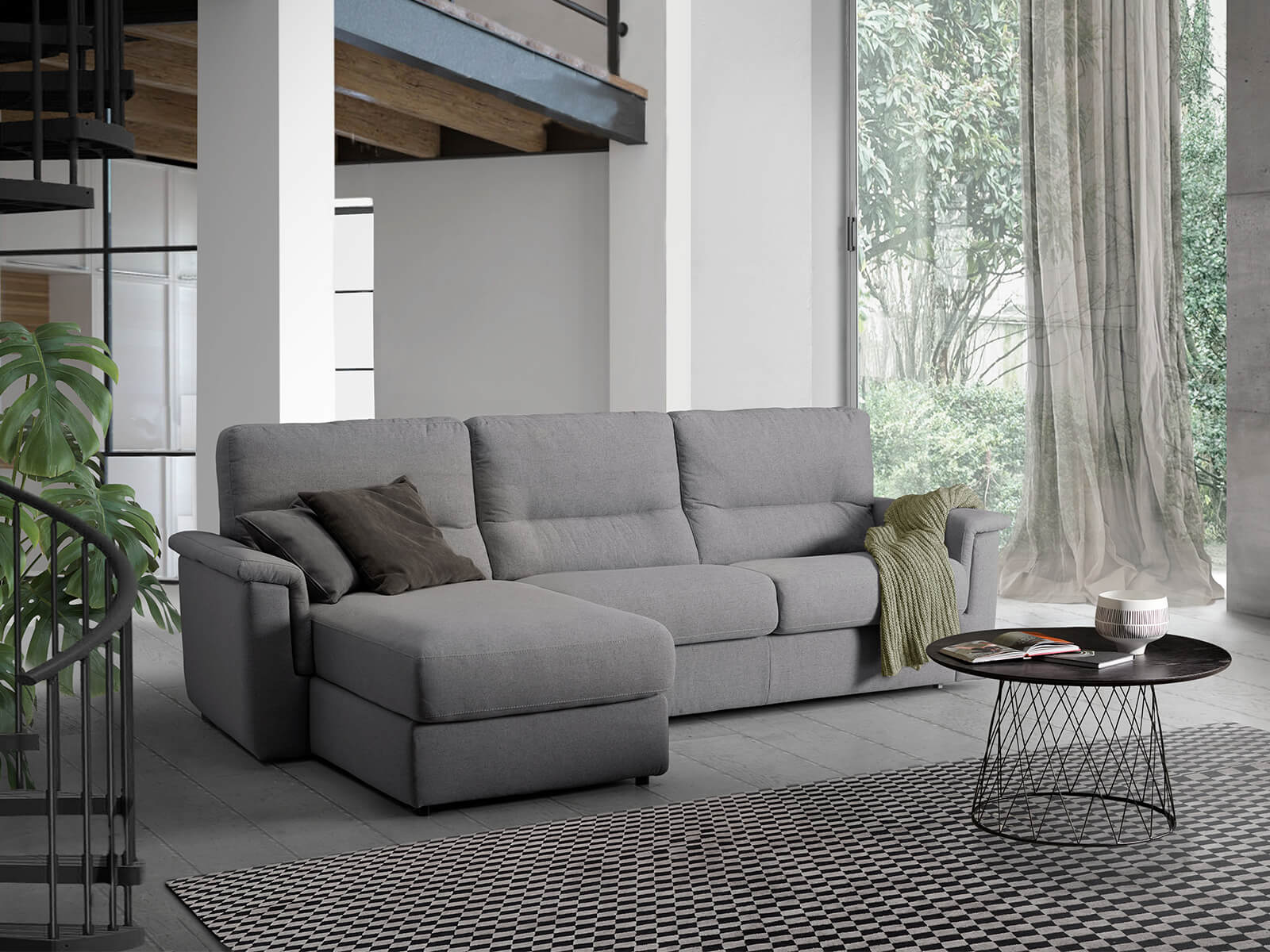 Divano Relaxo, con penisola, bracciolo tipo C