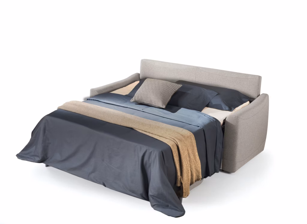 Divano letto Serafino aperto a letto