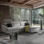 Divano letto Mirage con penisola contenitore