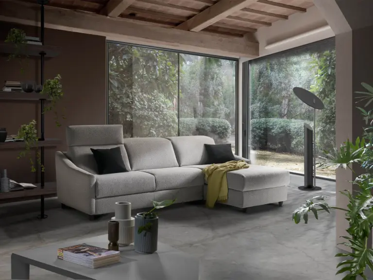 Divano letto Mirage con penisola contenitore