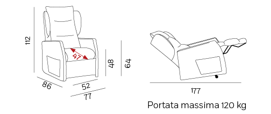 Adele poltrona vitrelax misure