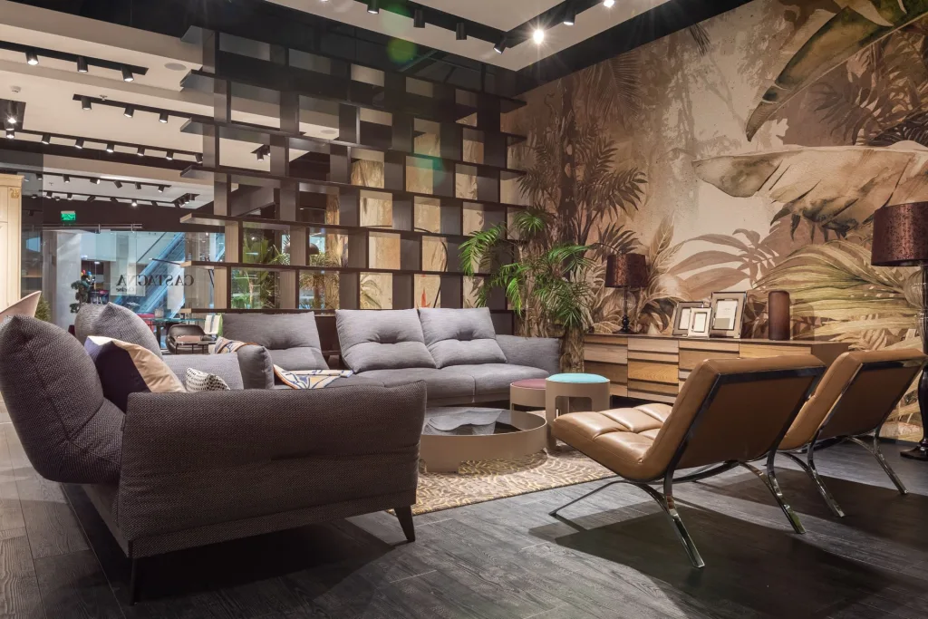 Area living con divani e poltrone
